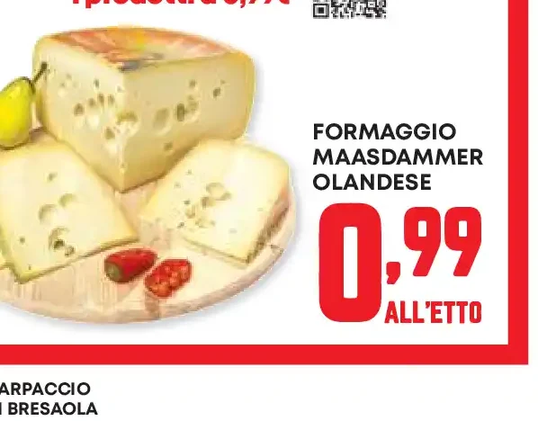 Formaggio Maasdammer olandese