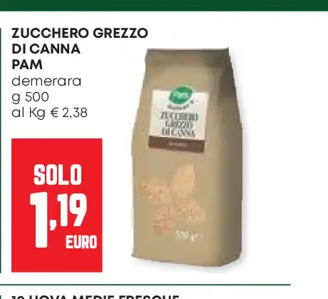 Zucchero grezzo di canna Pam