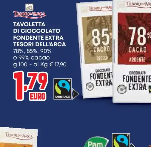 Tavoletta di cioccolato fondente extra Tesori dell'Arca