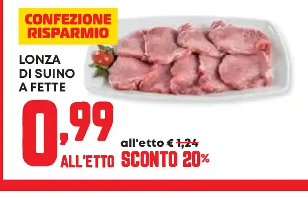 Lonza di suino a fette