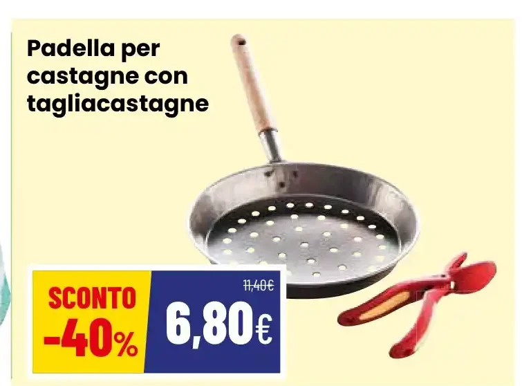Padella per castagne con tagliacastagne