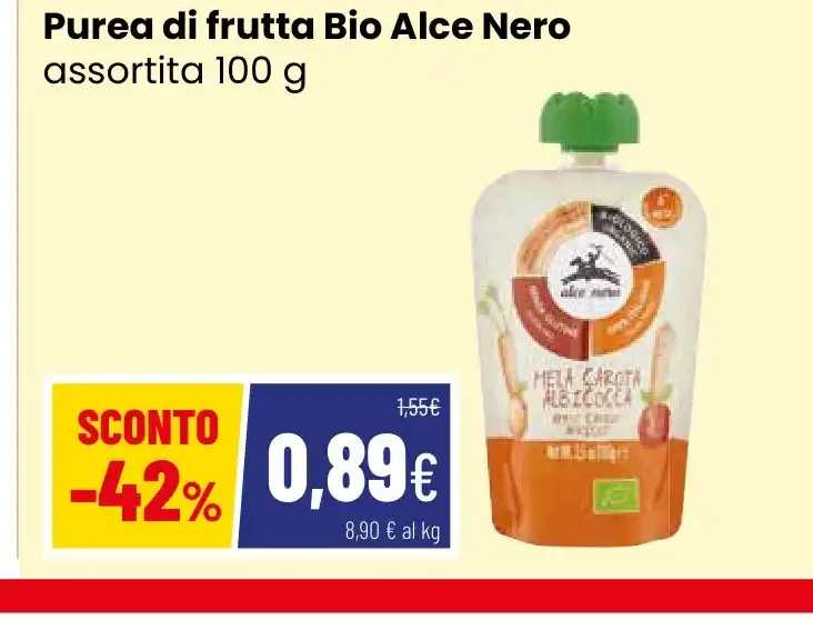 Purea di frutta Bio Alce Nero