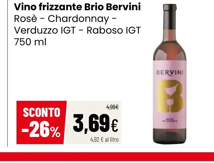 Vino frizzante Brio Bervini