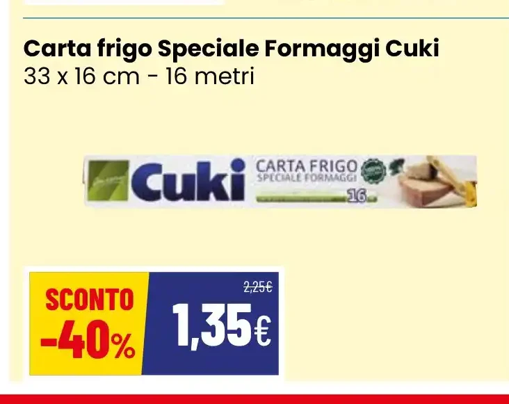Carta frigo Speciale Formaggi Cuki