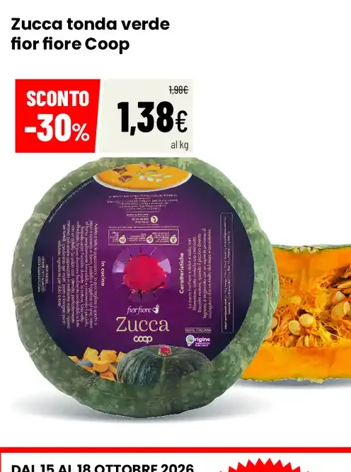 Zucca tonda verde fior fiore Coop