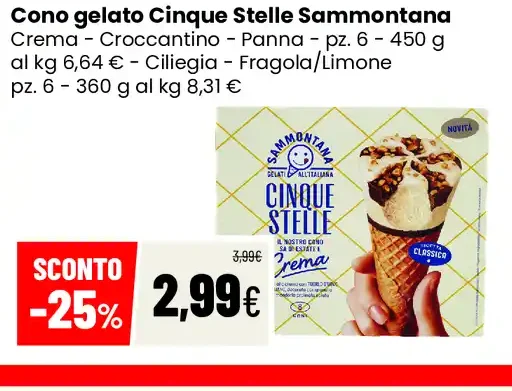 Cono gelato Cinque Stelle Sammontana