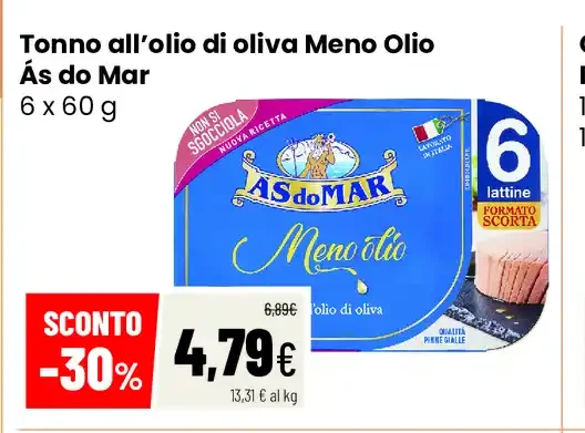 Tonno all'olio di oliva Meno Olio