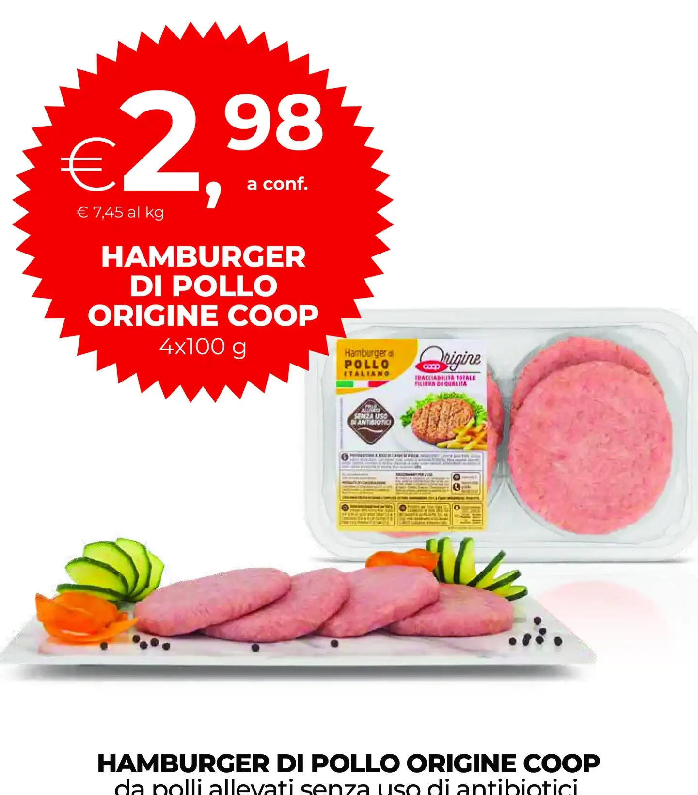 Hamburger di pollo Origine Coop