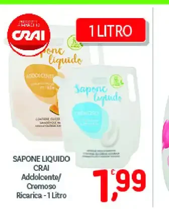 Sapone liquido Crai Addolcente/Cremoso Ricciara