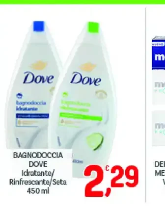 Bagnodoccia Dove Idratante/Rinfrescante/Seta