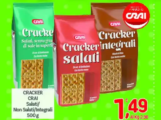 Cracker salati/non salati/integrali