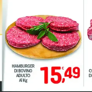 Hamburger di bovino adulto