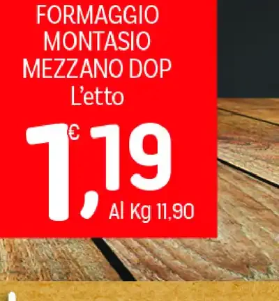Formaggio Montasio mezzano DOP