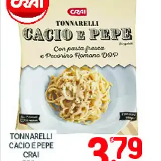 Tonnarelli cacio e pepe Crai