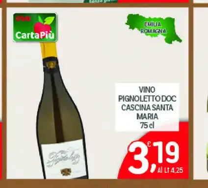 Vino Pignoletto DOCG Cantina Santa Maria