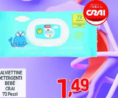 Salviettine detergenti bebè Crai