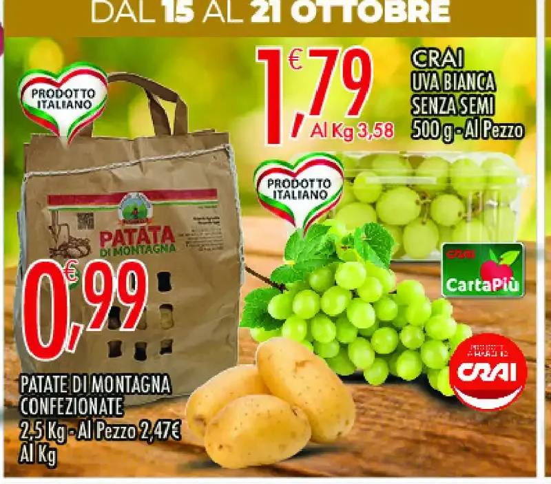 Patate di montagna confezionate