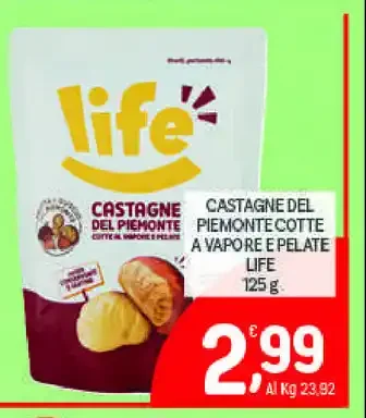 Castagne del Piemonte cotte a vapore e pelate