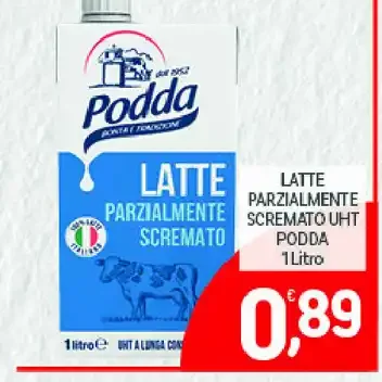 Latte parzialmente scremato Podda