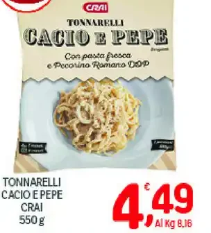 Tonnarelli cacio e pepe Crai
