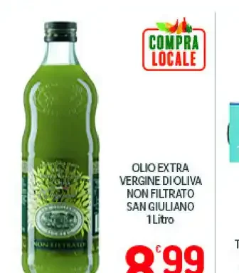 Olio extra vergine di oliva non filtrato San Giuliano