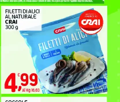 Filetti di alici al naturale Crai