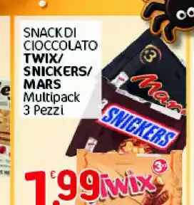 Snack di cioccolato Twix Snickers Mars