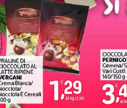 Praline di cioccolato al latte ripiene Vergani