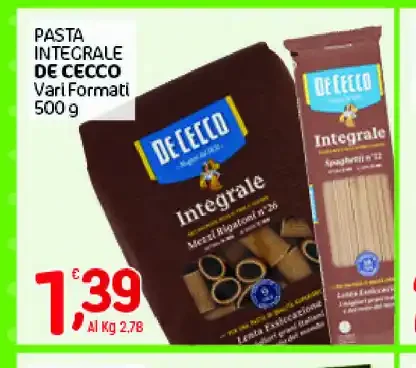 Pasta integrale De Cecco