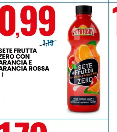 Sete frutta zero con arancia e arancia rossa