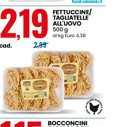 Fettuccine/tagliatelle all'uovo