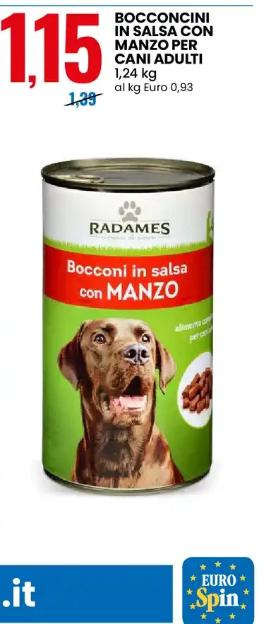 Bocconcini in salsa con manzo per cani adulti