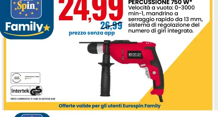Trapano a percussione 750 W
