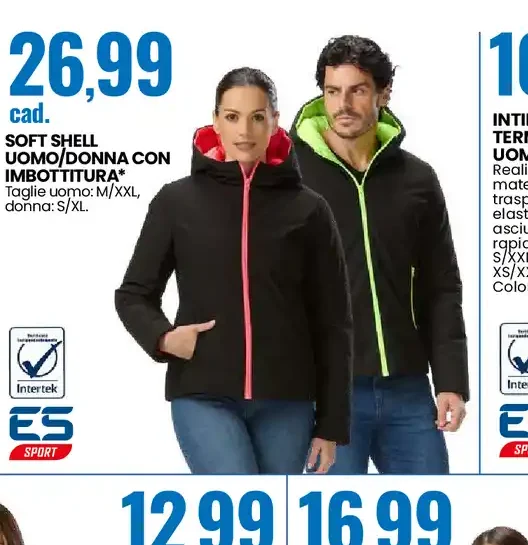 Soft shell uomo/donna con imbottitura