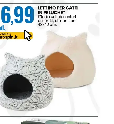 Lettino per gatti in peluche