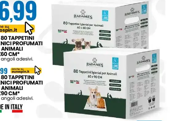 Set 80 tappetini igienici profumati per animali
