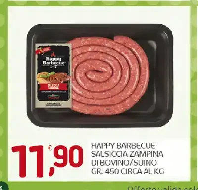 Salsiccia zampina di bovino suino