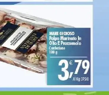Polpo microscopico olio e prezzemolo