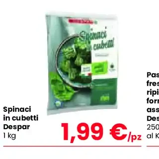 Spinaci in cubetti
