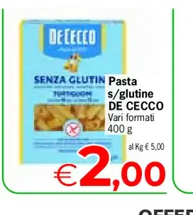 Pasta senza glutine De Cecco