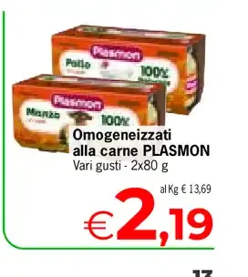 Omogeneizzati alla carne Plasmon