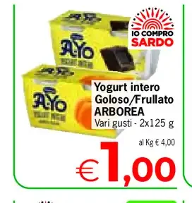 Yogurt intero Goloso/Frullato Arborea
