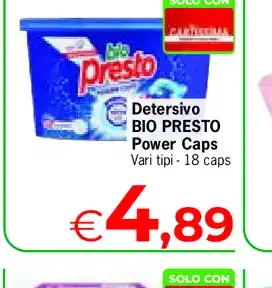Detersivo bio presto Power Caps