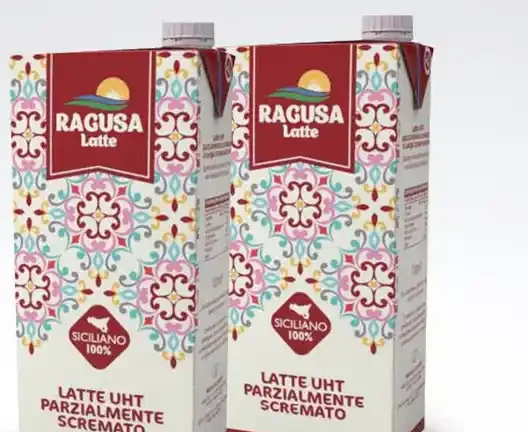 Latte parzialmente scremato Ragusa Latte brick con tappo lt.1