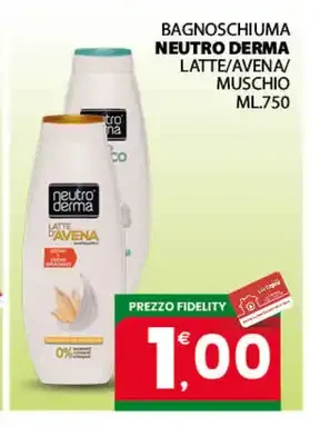 Bagnoschiuma Neutro Derma Latte/Avena