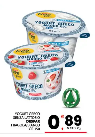 Yogurt greco senza lattosio Despar