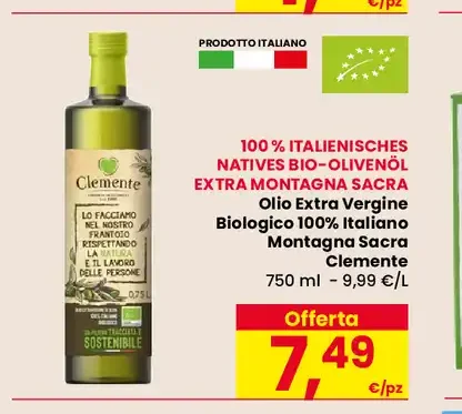 Olio extravergine di oliva biologico