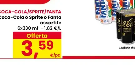 Coca-Cola, Sprite o Fanta assortite
