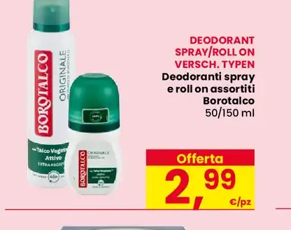 Deodoranti spray e roll-on assortiti