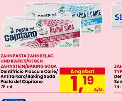 Dentifricio Placca e Carie Pasta del Capitano